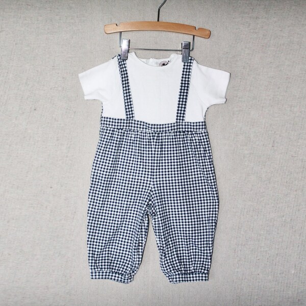 Black gingham Overall/ Knickers Set by Goodlad size 3-6 months