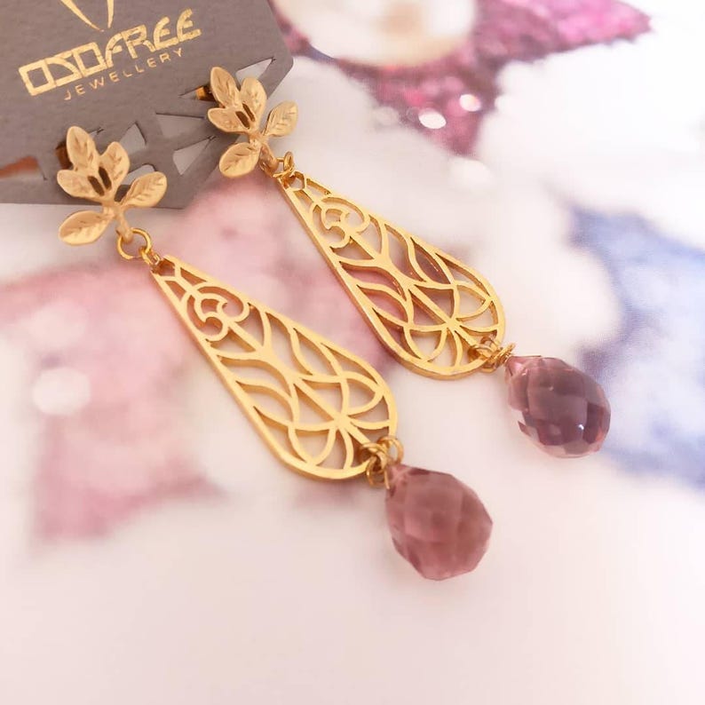 Gold Chandelier Earrings Long Gold Statement Earrings Large Etsy