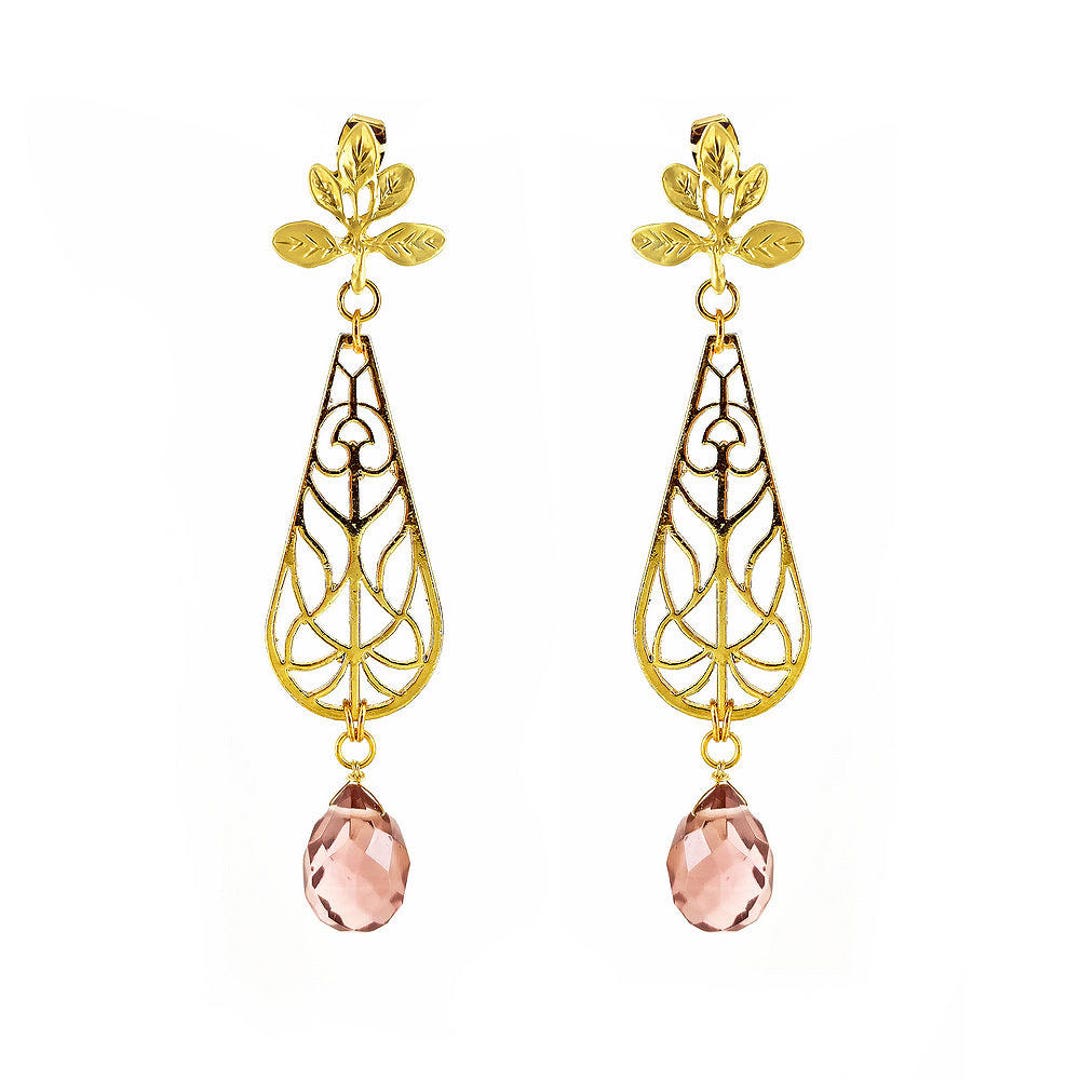 Gold Chandelier Earrings Long Gold Statement Earrings Large - Etsy