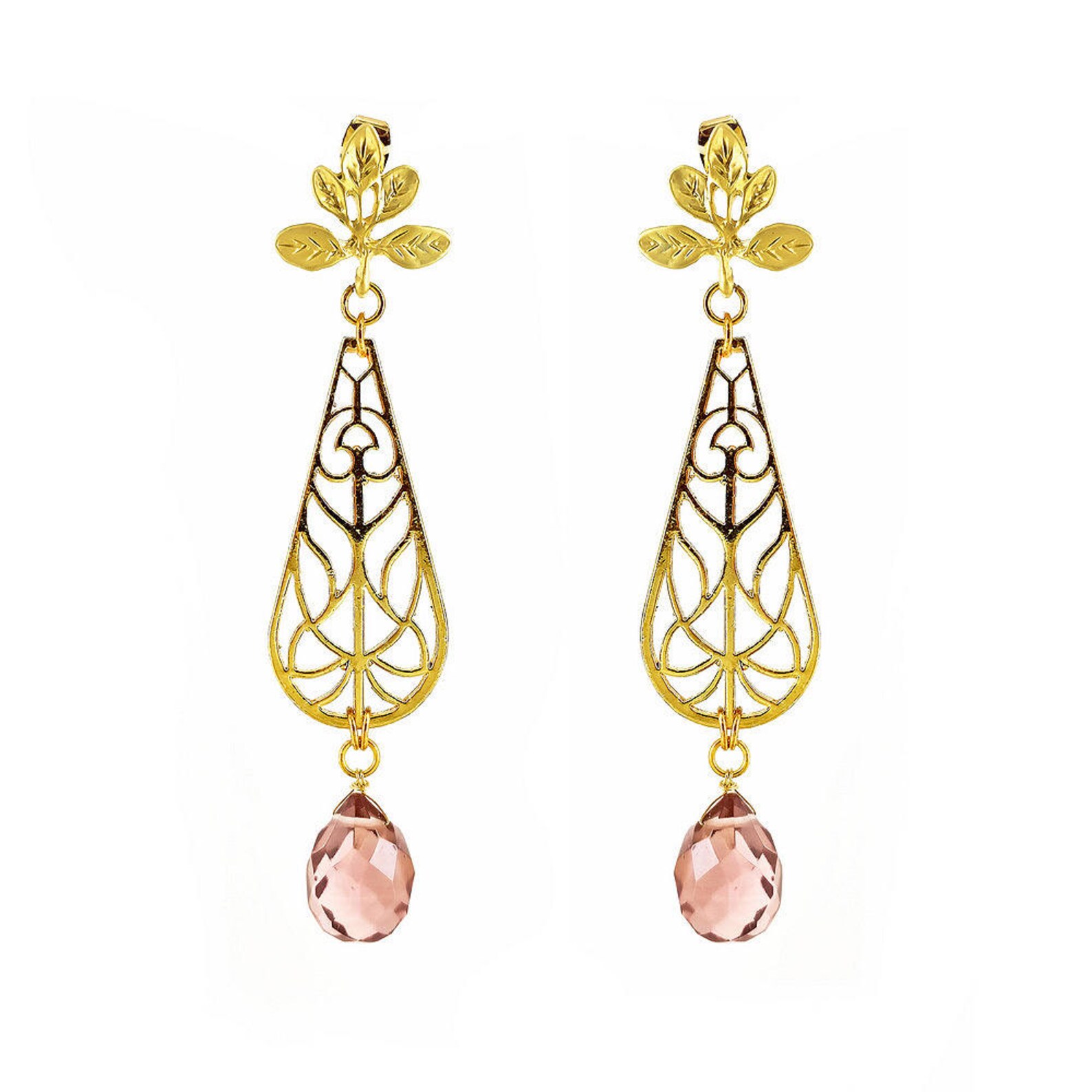 Gold Chandelier Earrings Long Gold Statement Earrings Large Etsy