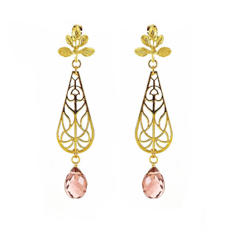 Gold Chandelier Earrings Long Gold Statement Earrings Large Etsy