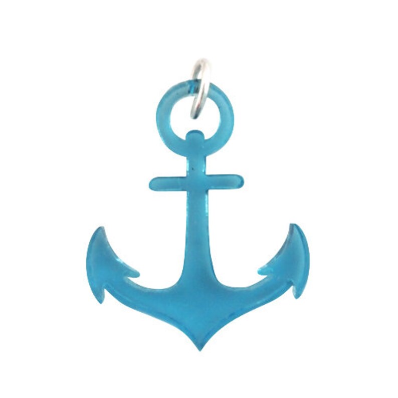 small anchor pendant in blue image 1