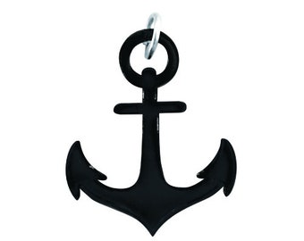 Small anchor pendant in black