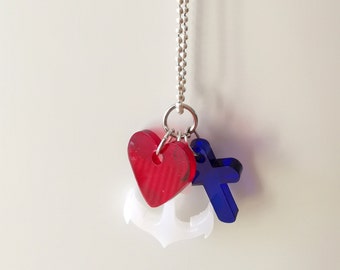 Necklace with Faith-Love-Hope pendant