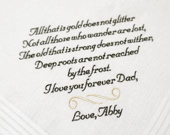 Personalized Embroidered Handkerchief: Custom Wedding Keepsake