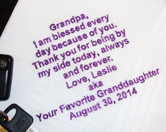 Custom Embroidered Handkerchief – Gift for Grandparent of the Bride