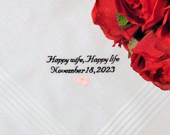 Personalized Handkerchief: 15 Word Limit, Free Gift Box