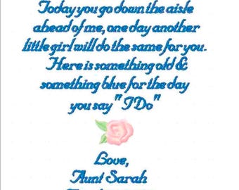Custom Embroidered Flower Girl Handkerchief: Personalized Wedding Keepsake