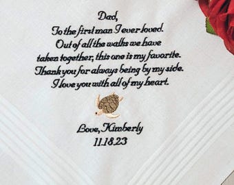 Personalized Embroidered Handkerchief – Father of the Bride Wedding Gift