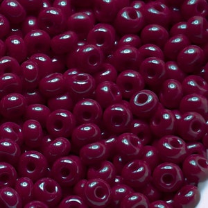 6/0-5/0 Burgundy Red / Maroon Opaque Seed Beads ~ Preciosa Czech Glass E- Beads ~ Won't Fade ~ 20g/50g/125g/500g.