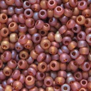 20 Grams 8/0 Brown Topaz Matte AB Transparent | Czech Seed Beads, E Beads, 4mm Rocailles | #11090