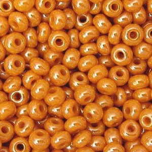 6/0 Orange Luster | Glass Czech Seed Beads 4 mm Rocailles, E-Beads | BULK 20/50/100/250/500 Grams | #98110.