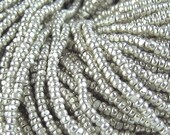 13 0 Silver Terra Metallic Glass Czech Seed Beads 1.7 mm 1 Cut Option 6 Strands Hanks.