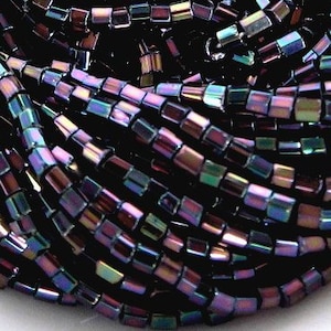 10/0 2 Cut Purple Iris Metallic | Vintage Hex Glass Czech Seed Beads 2.1 mm | 6 Strands/1-4-8 Hanks/Kilos | #59195.