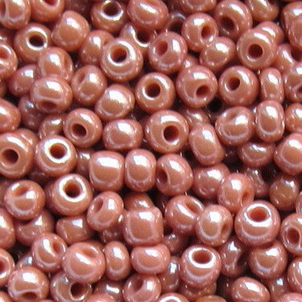 6/0 Dyed Cheyenne Pink Opaque Luster | Glass Czech Seed Beads 4 mm Rocailles, E-Beads | BULK 20/50/100/250/500 Grams | #07631.