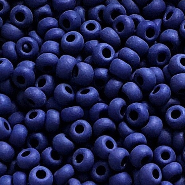 6/0 Matte Navy Blue Opaque | Preciosa Czech Seed Beads 4mm E-Beads | 20/50/100/250/500g | #33070m.