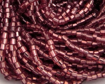 10/0 2 Cut Deep Pink Silver Lined | Preciosa-Ornela Hex Glass Czech Seed Beads 2.1 mm.