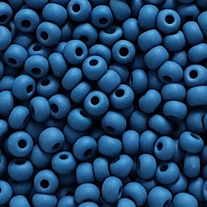 6/0 Matte Slate Blue Natural Opaque | Preciosa Czech Seed Beads 4mm E-Beads | 20/50/100/250/500g | #33220m.