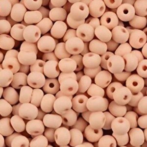 6/0 Apricot PermaLux Matte | Preciosa Opaque Czech Seed Beads | Glass 4mm Glass Rocailles, E-Beads | 50/125 Grams #22m05.