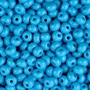 6/0 Sky Blue Matte PermaLux | Preciosa Opaque Czech Seed Beads | Glass 4mm Glass Rocailles Pony E-Beads | 50/125 Grams #22m19.