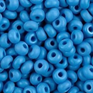 6/0 Light Blue Matte PermaLux | Preciosa Opaque Czech Seed Beads | Glass 4mm Glass Rocailles Pony E-Beads | 50/125 Grams #22m20.
