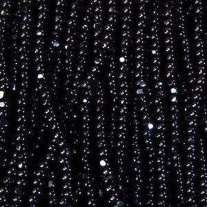Lot 13/0 Charlottes Black - Jet | Perles de rocaille tchèques en verre 1,7 mm | 1/4/8/12 Hanks | #23980.