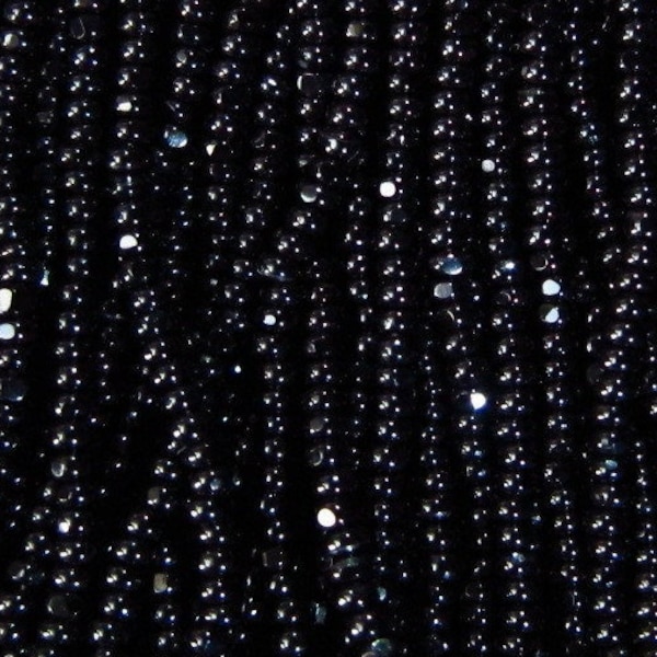 Bulk 13/0 Charlottes Black - Jet | Glass Czech Seed Beads 1.7 mm 1 Cut | 1/4/8/12 Hanks | #23980.