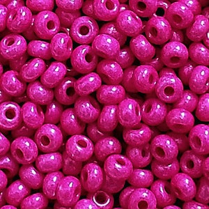 Rosa fucsia 6/0, teñido intenso, opaco, n.° 16A26. Cuentas de vidrio checo Preciosa de 4 mm, Rocailles E-Beads: A granel, 20/50/100/250/500 gramos.