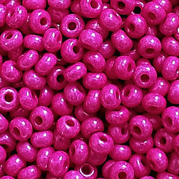 6/0 Fuchsia Pink Terra Intensive Dyed Opaque #16A26 . Preciosa Glass Czech Seed Beads 4mm Rocailles E-Beads : BULK 20/50/100/250/500 Grams.