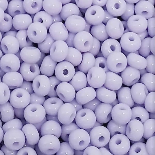 6/0 Lavender / Light Purple Opaque #23420 . Glass Czech Seed Beads 4mm Rocailles E-Beads . Won't Fade : BULK 20/50/100/250/500 Grams.