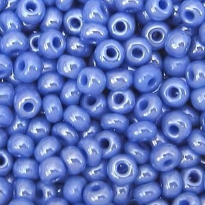 6/0 Periwinkle Blue Opaque Luster | 4mm Czech Glass Seed Beads, E Beads, Rocailles | 20/50/100/250/500 Grams | #38020.