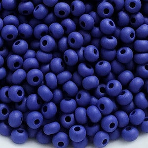 6/0 Matte Royal Blue Opaque | Preciosa Czech Seed Beads 4mm E-Beads | 20/50/100/250/500g | #33060m.