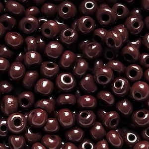 6/0 et 5/0 brun foncé opaque n° 13780 . Perles de rocailles tchèques en verre 4 mm Rocailles E-Beads. Ne se décolore pas : VRAC 20/50/100/250/500 grammes.