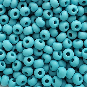 6/0 Matte Turquoise Blue Opaque | Preciosa Czech Seed Beads 4mm E-Beads | 20/50/100/250/500g | #63030m.