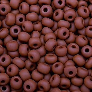 6/0 Matte Light Brown Opaque | Preciosa Glass Czech Seed Beads 4mm E-Beads, Rocailles | 20/50/100/250/500 Grams | #13600m.