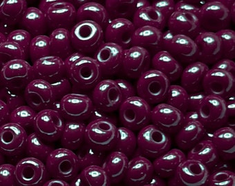 5/0 & 6/0 Burgundy Red / Maroon Opaque #93310 . Glass Czech Seed Beads 4mm Rocailles E-Beads . Won't Fade : BULK 20/50/100/250/500 Grams.