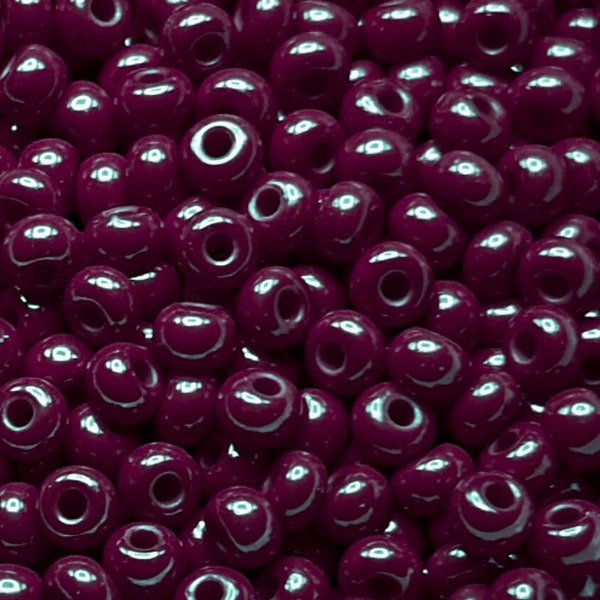 5/0 & 6/0 Burgundy Red / Maroon Opaque #93310 . Glass Czech Seed Beads 4mm Rocailles E-Beads . Won't Fade : BULK 20/50/100/250/500 Grams.