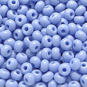 6/0 & 5/0 Taubenblau Opak #33000 | Preciosa Böhmische Glasrocailles 4 mm Rocailles E-Beads | Verbleicht nicht: BULK 20/50/100/250/500 Gramm.
