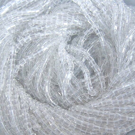40g 100 2 Cut Crystal Silver Lined - Hank 6 Strands Options. 20g Czech Seed Beads 2.1 mm Hex Glass