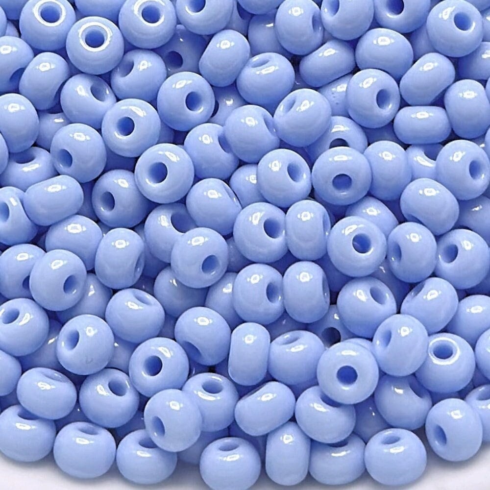 Transparent Blue Iridescent - Bugle, #2 25g Transparent Blue Iridescent - Bugle, #2 25g