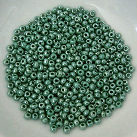 4mm 23 Grams Smooth Finish Fast Ship Opaque Green Seed Beads SB016 2 and 6 Full Strands 60 Olive Green Czech Glass Seed Beads