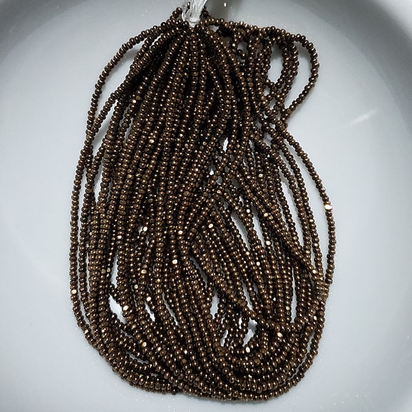 NEW 13/0 Charlottes Dk. Bronze Metallic | Glass Czech Seed Beads 1.7 mm 1 Cut | Option: 1/3/6/9/12 Hanks | #59145.