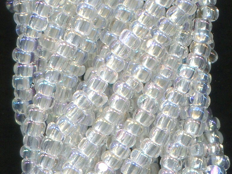 Bulk 13/0 Charlottes Crystal AB-Iris Transparent Glass Czech Seed Beads 1.7 mm 1 Cut Option: 1/4/8/12 Hanks 58205. image 2