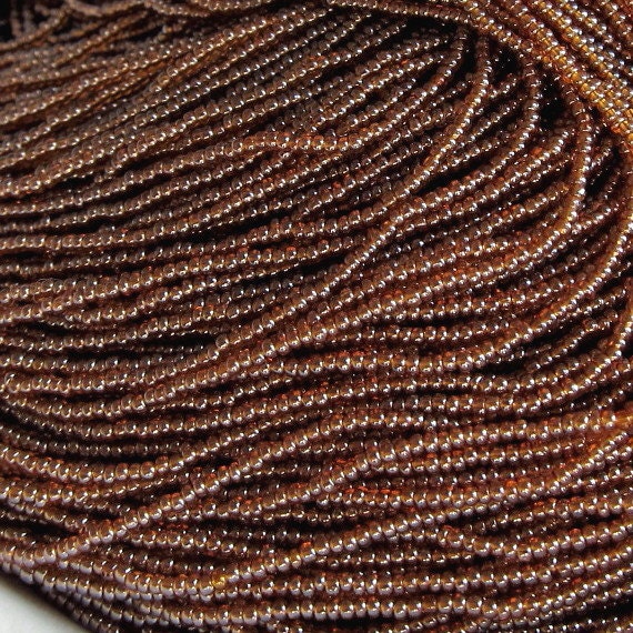15//0 One Hanks Czech Transparent Topaz Luster Glass Seed Beads-12 Strands