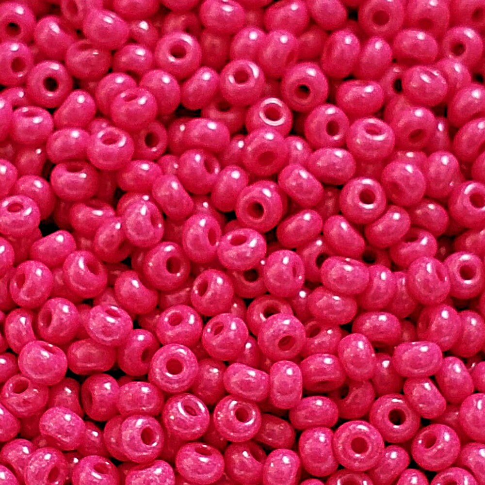 12 Pack: John Bead Aqua Purple Opaque Pink Lined Czech Glass Seed Beads, 6/0