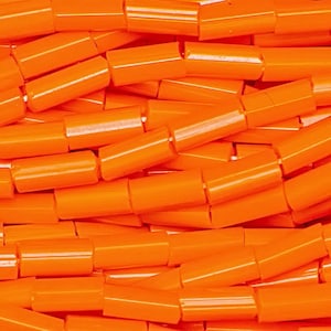 Hank Vintage Orange Opaco Bugle - Cuentas de tubo n.° 2/4 mm - Cuentas de semillas de vidrio checo.