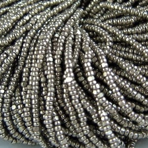 LAST Bulk 13/0 Charlottes Silver Chrome Terra Metallic | Glass Czech Seed Beads 1.7 mm 1 Cut | 1/4/8/12 Hanks.
