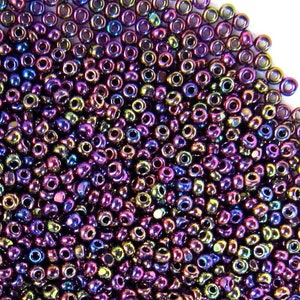 Bulk 13/0 Charlottes Purple Iris | Glass Czech Seed Beads 1.7 mm 1 Cut | Option: 1/4/8/12 Hanks | #59195.