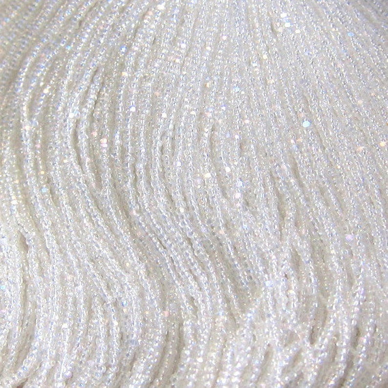 Bulk 13/0 Charlottes Crystal AB-Iris Transparent Glass Czech Seed Beads 1.7 mm 1 Cut Option: 1/4/8/12 Hanks 58205. image 1