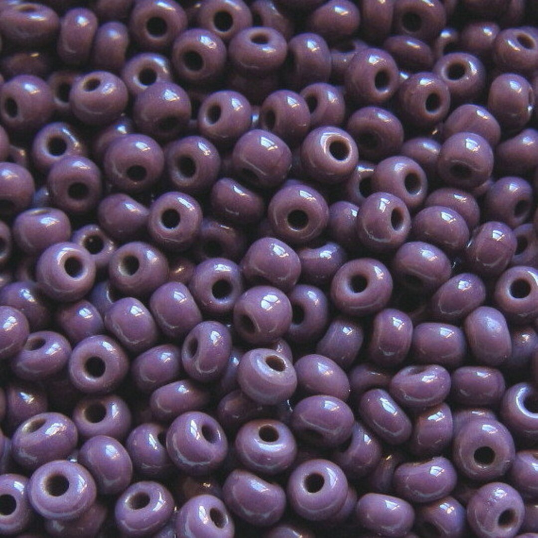 6/0 & 5/0 Dark Purple Amethyst Opaque 23040 . Glass Czech Seed Beads